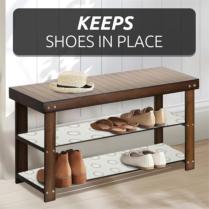 FIFTY FEET 18X96 Inch Shelf Liner for Kitchen Cabinets, PVC Drawer Liner for Dresser Non-Slip Bathroom, Non-Adhesive Cabinet Liner Washable (Beige Circle)(2 Roll)