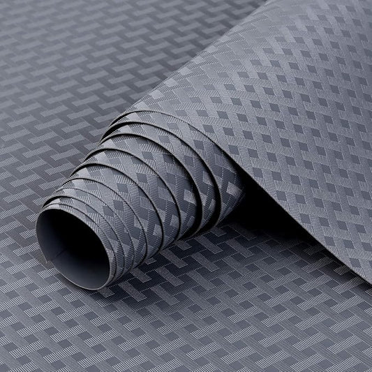 HooTown Shelf Liner Kitchen Cabinet Drawer Mats 11.8 Inch Wide x 157.5 Inch Long, Non Adhesive EVA Plastic Washable Waterproof Protective Pad for Pantry Closet, Cupboard, Grey