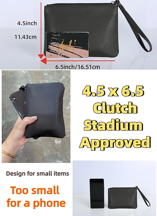 2 Pack Small Zipper Pouch Mini Makeup Bag for Purse Lipstick Cosmetic Travel Make Up Organizer for Women Essentials, Car Change Coin Holder 4.5 x 6.5 Clutch Stadium Approved Wristlet, Black Pink