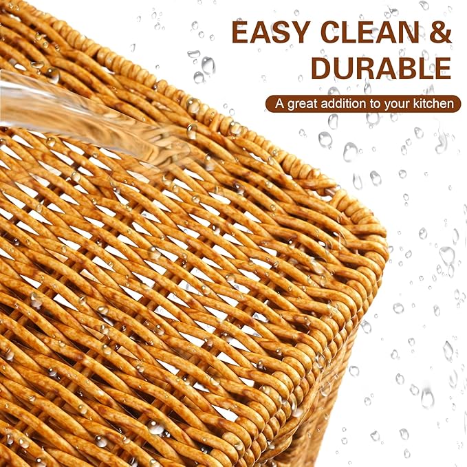 Large Trash Bag Dispenser, Rattan Garbage Bag Holder & Roll Organizer, Extra Large Trash Bag Storage for 13-33 Gallon Bags | Under Sink Organizer, Pantry & Kitchen Basket