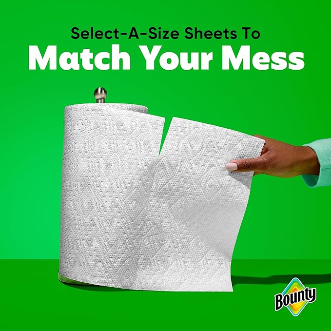 Bounty Select-A-Size Paper Towels, White, 6 Mega Rolls = 24 Regular Rolls