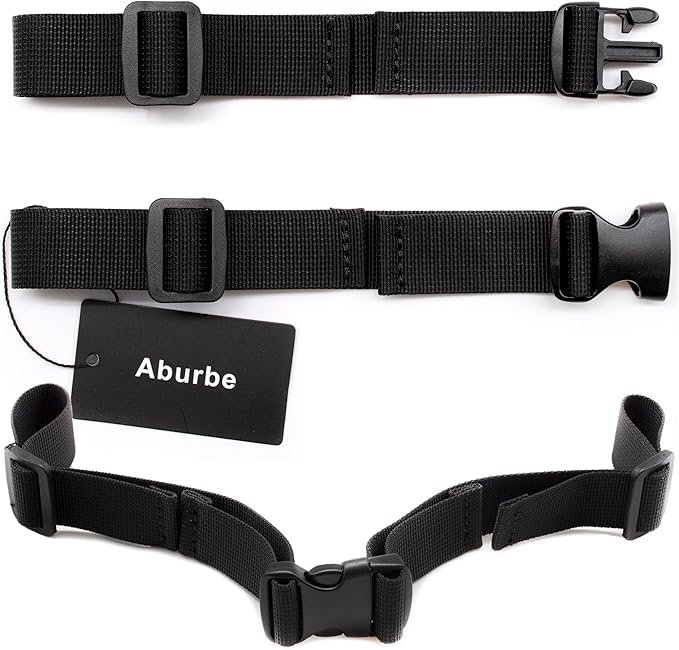 Backpack Chest Strap, 2 Pack Universal Add on Adjustable Sternum Strap, Chest Belt Replacement, with Heavy Duty Quick Release Buckle Clip, for Travel, Hiking, Camping, School(Black)