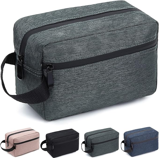 Travel Toiletry Bag for Women and Men, Water-resistant Shaving Bag for Toiletries Accessories, Foldable Storage Bags with Divider and Handle for Cosmetics Toiletries Brushes Tools