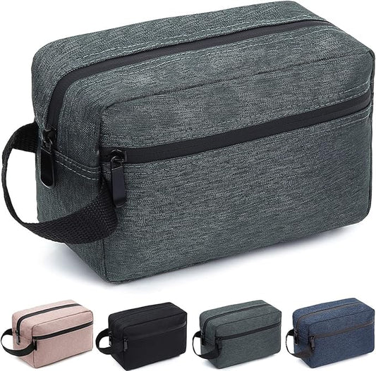 Travel Toiletry Bag for Women and Men, Water-resistant Shaving Bag for Toiletries Accessories, Foldable Storage Bags with Divider and Handle for Cosmetics Toiletries Brushes Tools