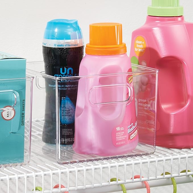 iDesign Clear Plastic Storage Bins for Kitchen - Pantry and Fridge Storage for Cabinets and Shelves, 4-Pack