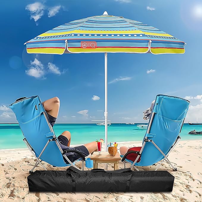 LUEXBOX 2Pack 57 Inch Patio Umbrella Storage Bag for Outdoor, Nylon Beach Umbrella Folding Cover, Heavy Duty Zipper Travel Carrying Duffle Bag for Sports, Beach