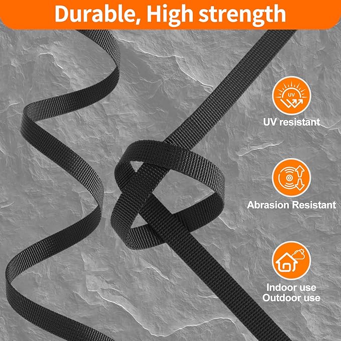 Buckle and Strap Set 3/8", 10 Yards Webbing Strap, 10-Pack Dual Adjustable Side Release Plastic Buckles, 20 Tri-Glide Slider Clips, Black (3/8 Inch Combo Set)