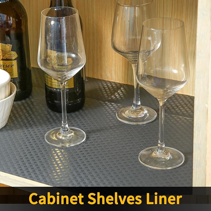 iwtmm Shelf Drawers Liners for Kitchen Cabinets Non-Slip, Washable, Oil-Proof Drawer Liners, EVA Waterproof Non-Adhesive Cabinet Liners for Kitchen, Pantry, Bathroom