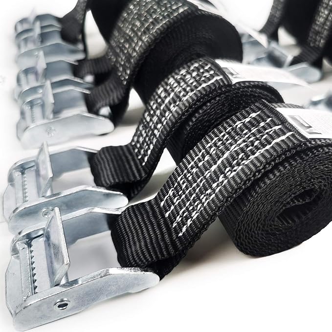 1500 lbs 1" x 2' Tie Down Straps, 2 Pack Adjustable Lashing Straps Ratchet Straps Heavy Duty Ratchet Tie Down Straps Cargo Straps with Cam Buckle Suitable for Carrying Various Cargo or Luggage