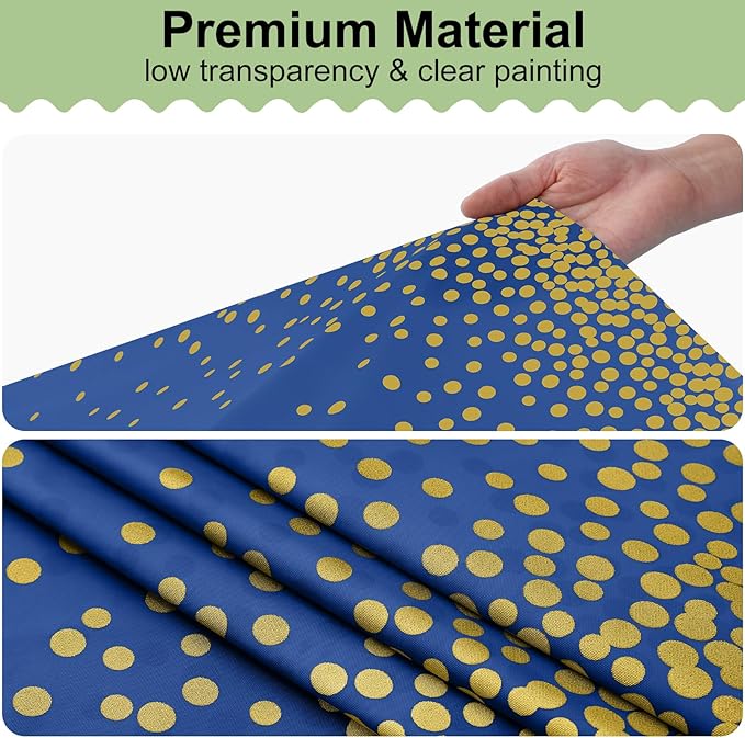 misaya 10 Packs Dot Disposable Table Cloth, 54 x 108 Inch Waterproof Plastic Tablecloth, Rectangle Gold Dots in Navy Table Covers for Picnic, Birthday, Party