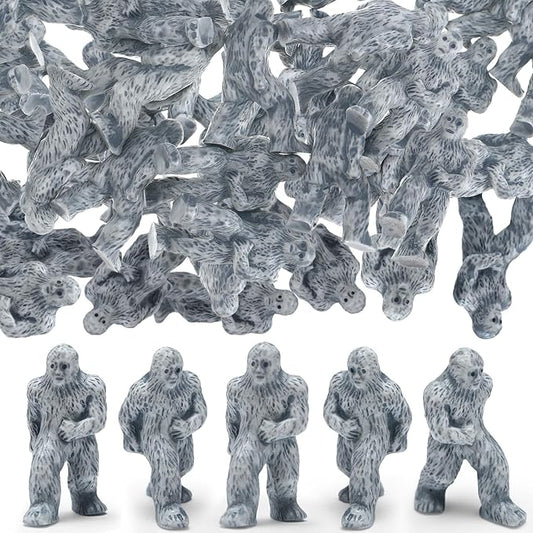 100 Packs Mini Bigfoot Figures Little Sasquatch Figurine Decorations Big Foot Resin Figurines Mini Bigfoot Figures Bulk for Hide and Seek Props Birthday Holiday Party Gifts Home Decor