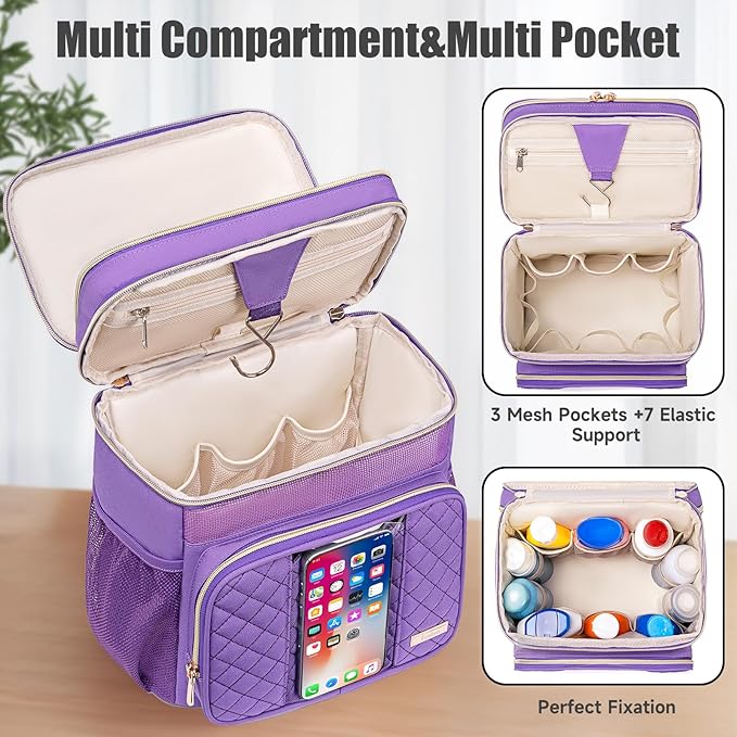 Large Toiletry Bag for Women Men, Bathroom Bag, Water Resistant Shower Bag, Makeup Bag, Portable Shower Caddy for College Dorm, Hanging Travel Toiletry Bag with Transparent Waterproof Phone Pocket