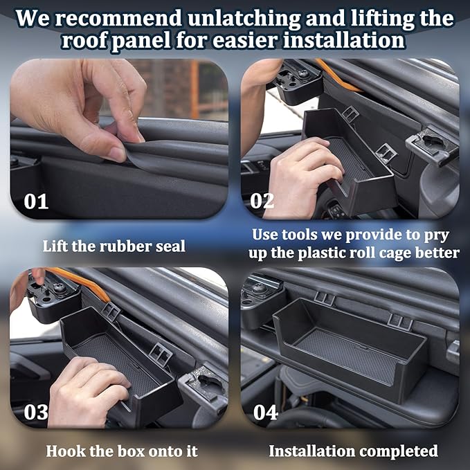 TOPINSTALL Sun Visor Sunglass Holder Compatible with 2021-2026 Ford Bronco 2/4 Door, Glasses Box Card Storage Organizer Interior Accessories 1 Pack Black (Not for Sport Model)