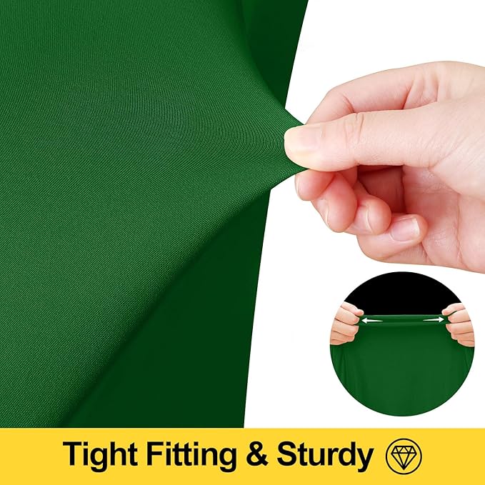 Smiry Spandex Tablecloth, Elastic Fitted Stretch Tablecloth for 4FT Rectangle Tables, Waterproof Washable Table Cover Skirt for Outdoor, Wedding, Banquet & Parties (Emerald Green, 48Lx24Wx30H Inch)