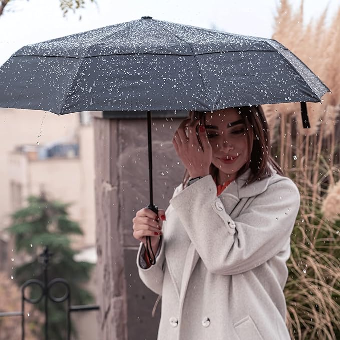 Mr. Pen- Windproof Travel Umbrella, Small Water-Resistant Automatic Folding Umbrella for Rain and Sun, Light, Compact and Portable for Women & Men, Fits Car & Backpack