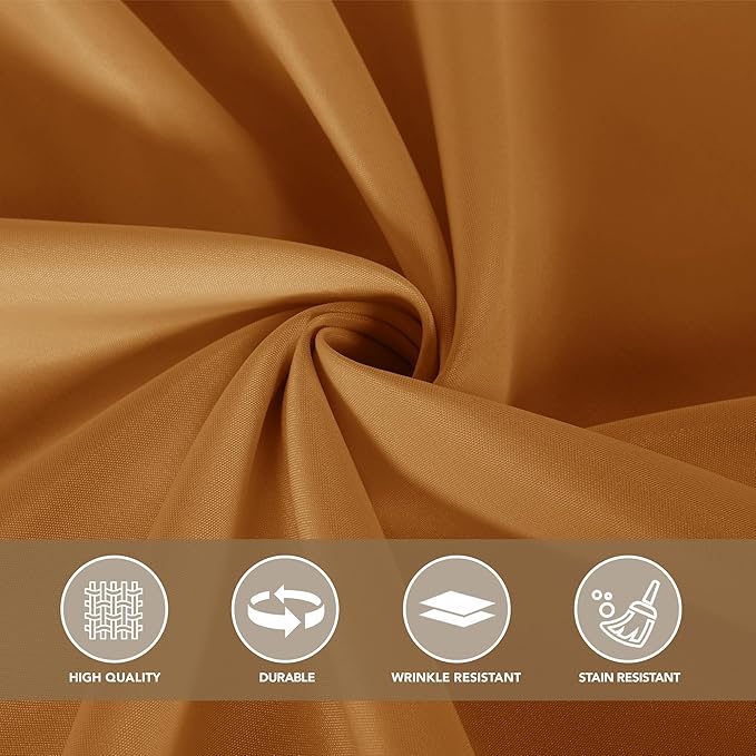 sancua Thanksgiving Tablecloths for 8 Foot Rectangle Tables, 8 Pack Light Brown - Washable Polyester Fabric Fall Table Cloth for Harvest Party, Birthday, Banquet Reception, 60x120 Inch Bronze