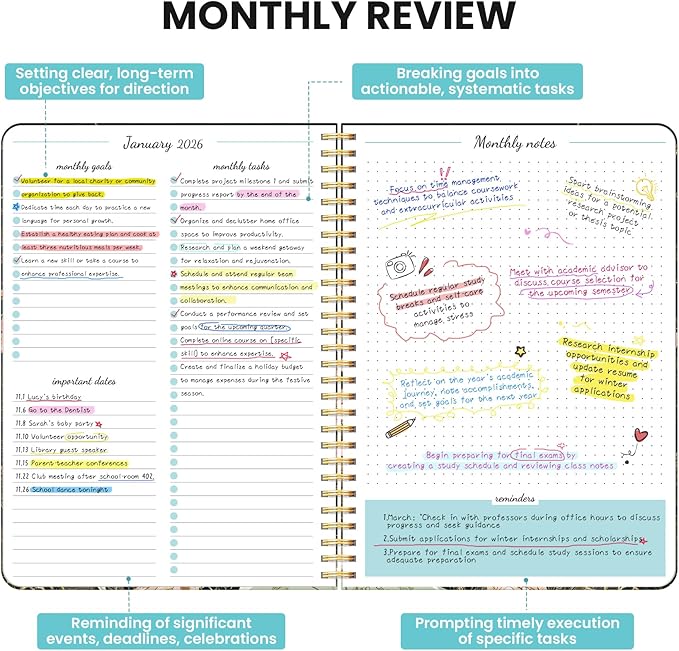 Monthly Planner 2026-2027, 2 Year Months Calendar Planner 2026-2027, Runs from January 2026 - December 2027, 7" x 10", 24 Months, Perfect for School Office Home Planning - Wildwood Fox