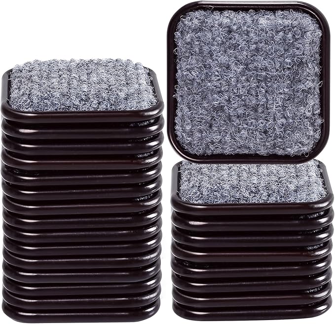 1 3/4" Square Carpet Bottom Furniture Caster Cups, Reusable Furniture Sliders for Hardwood Floors, Felt Furniture Pads Coasters to Protect Tile or Laminate Floors from Scratches, Brown/Gray (24 Pack)