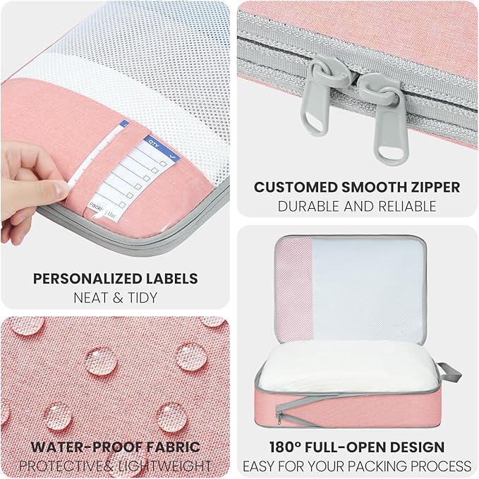 8 Set/6 Set/4 Set Compression Packing Cubes for Travel, Lightweight Vacation Travel Essentials, Travel Accessories for Suitcase Organizer Bags Set, Durable Luggage Organizer