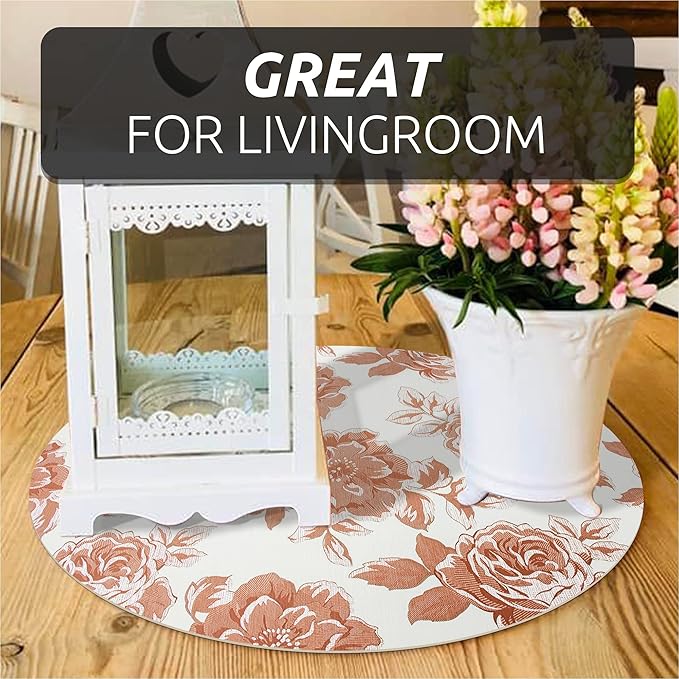 FIFTY FEET 12X120 Inch Shelf Liner for Kitchen Cabinets, PVC Drawer Liner for Dresser Non-Slip Bathroom, Non-Adhesive Cabinet Liner Washable (Red Flower)(7 Roll)