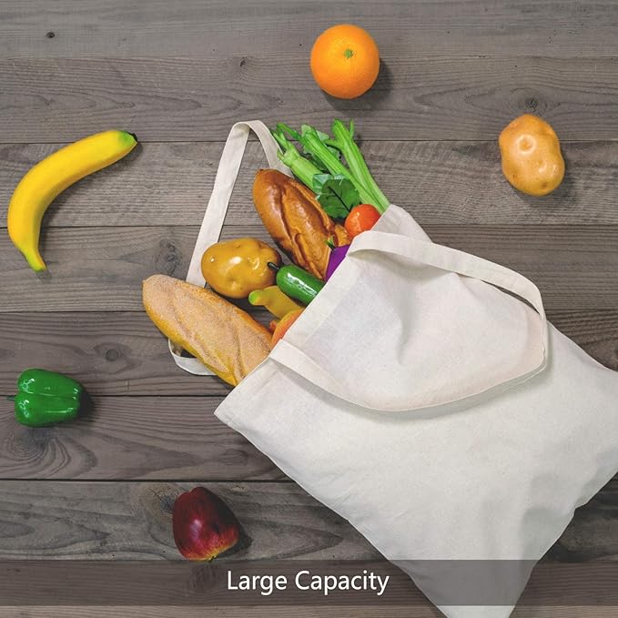 TOPDesign 240-Pack Custom Cotton Tote Bags with Logo, Bulk Personalized Cloth Bags, Suitable for DIY, Advertising, Promotion, Gift, Activity