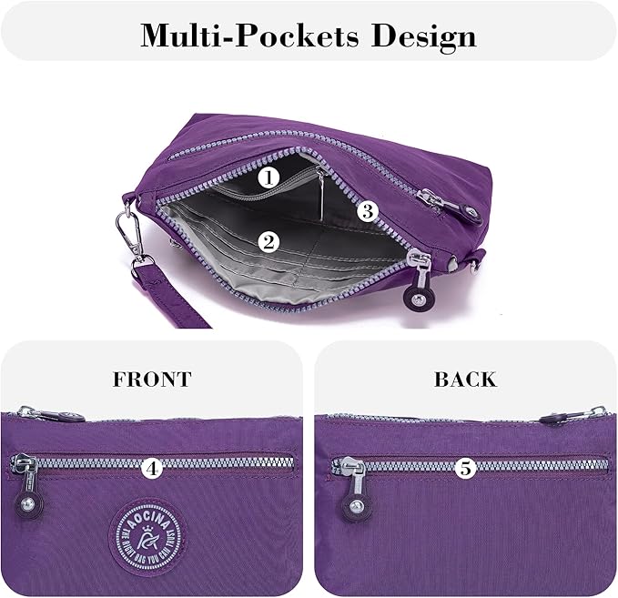 AOCINA Small Wristlet Wallet for Women RFID Blocking Crossbody Purse Gifts for Valentine's Day Nylon Cell Phone Purses