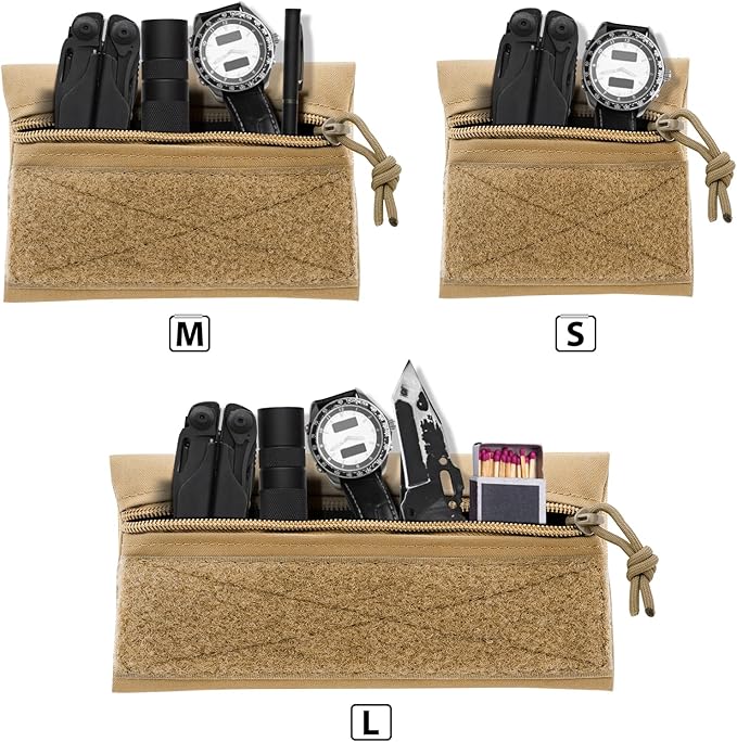 Qavctw Tactical Admin Pouch Bag with Hook and Loop Tool Storage Bag Snack Pouch Candy Bag Hanging Pouches Backpack Accessory Pouch