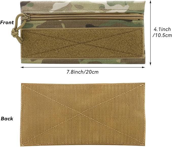 Qavctw Tactical Admin Pouch Bag with Hook and Loop Tool Storage Bag Snack Pouch Candy Bag Hanging Pouches Backpack Accessory Pouch