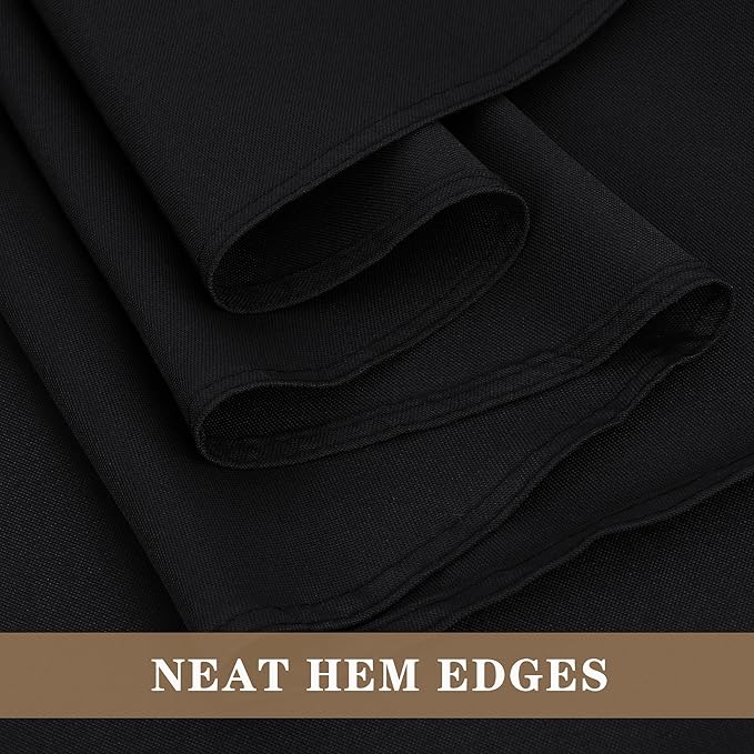 Fitable Black Tableclothes for Rectangle Tables, 6 Pack - 90 x 132 Inch - Reusable and Elegant Tablecloths, Polyester Fabric Table Covers for Wedding, Party, Banquet, Formal Events