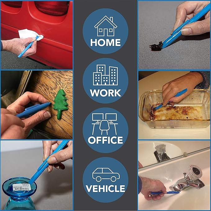 Scrigit Scraper No-Scratch Plastic Scraper Tool, 5 Pack - The Handy Multi-Use Scraping Tool for Removing Food, Labels, Stickers, Paint, Grease - Easy to Hold, Reaches Tight Spaces and Crevices