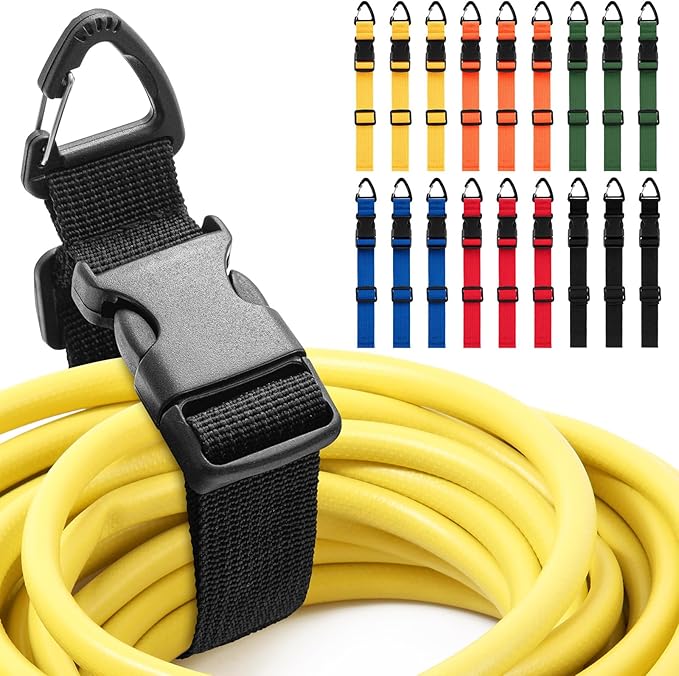 Wowangce 18 Pack 17 Inch Adjustable Extension Cord Holder Organizer with Triangle Clips for Garage Organization and Storage Heavy Duty Extension Cord Hanger for Men Workshop (Multicolor)