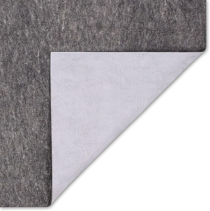 Mohawk Home 4' x 6' Premium Luxury Non Slip Rug Pad 1/4 Thick Dual Surface Felt + Rubber Gripper - Safe for All Floors, Synthetic Fiber, Grey