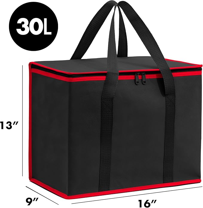 Carrywell Insulated Reusable Grocery Bags 2-Pack, Catering and Delivery Bag For Hot and Cold Food, Collapsible Thermal Tote For Doordash, Not-Made In China