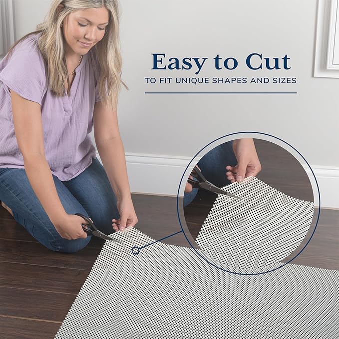 Veken Rug Gripper Pad for Hardwood Floors Tile Floors, 4 Pcs Rug Tape, Thick Cushion Non Slip Rug Pads for Area Rugs, Under Carpet Anti Skid Mat, Keep Your Rugs Safe and in Place, 2x3 Ft