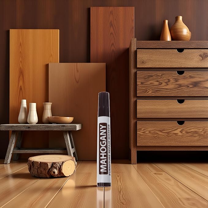 Brown Furniture Repair Wood Cabinet Floor Touch Up Markers Scratch Filler Remover - Mahogany,Wood Polish and Care
