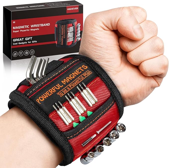 Father Day Gifts from Daughter Wife Son Magnetic Wristband: Men Tool Gifts for Men Him Belt Magnet Wrist for Holding Screws Nails Cool Gadgets Ideas Grandpa Father Day Gifts for Husband Dad Papa