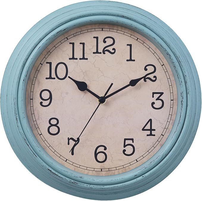 HYLANDA 12 Inch Wall Clock, Silent Non-Ticking Decorative Battery Operated with Large Numbers & HD Glass, Easy to Read for Kitchen/Living Room/Bathroom/Bedroom/Office