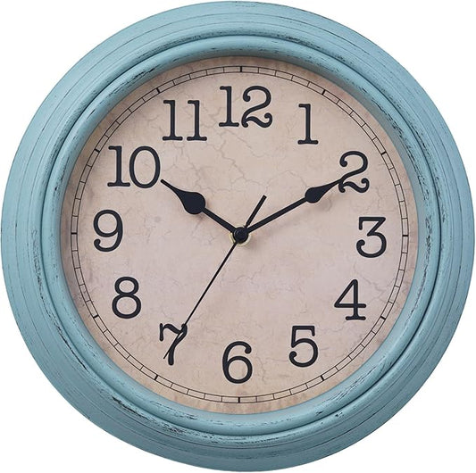 HYLANDA 12 Inch Wall Clock, Silent Non-Ticking Decorative Battery Operated with Large Numbers&HD Glass Easy to Read for Kitchen/Living Room/Bathroom/Bedroom/Office