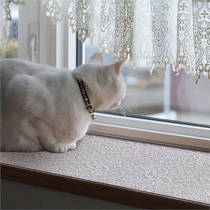 12X120 Inch Shelf Liner with Scissor & Tape Measure for Kitchen Cabinets, PVC Drawer Liner for Dresser Non-Slip Bathroom, Non-Adhesive Cabinet Liner Washable (Black)