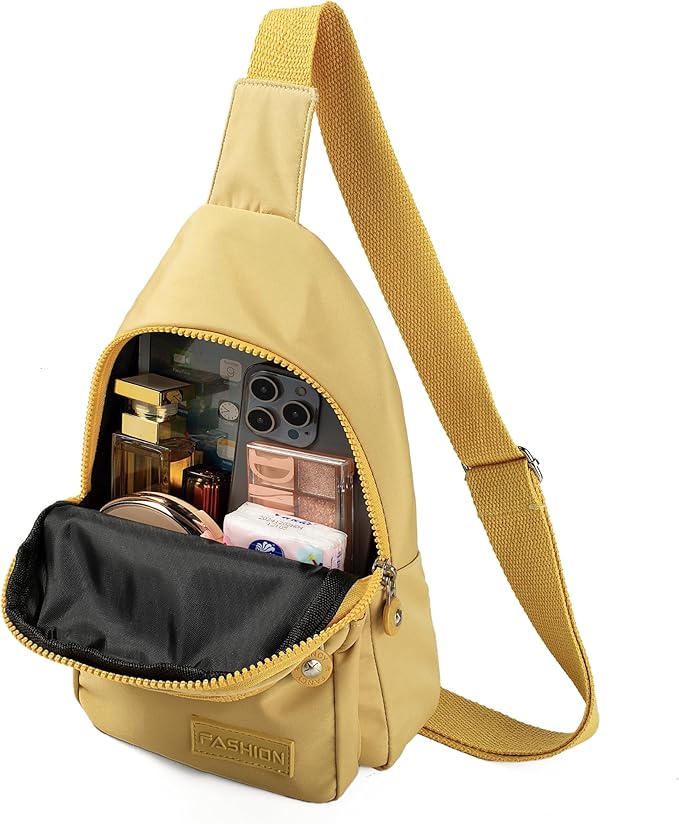 Banelu Small Sling Bag Cross Body Bags for Women Men, Crossbody Bag Sling Backpack for Outdoors Sports Hiking - Gold