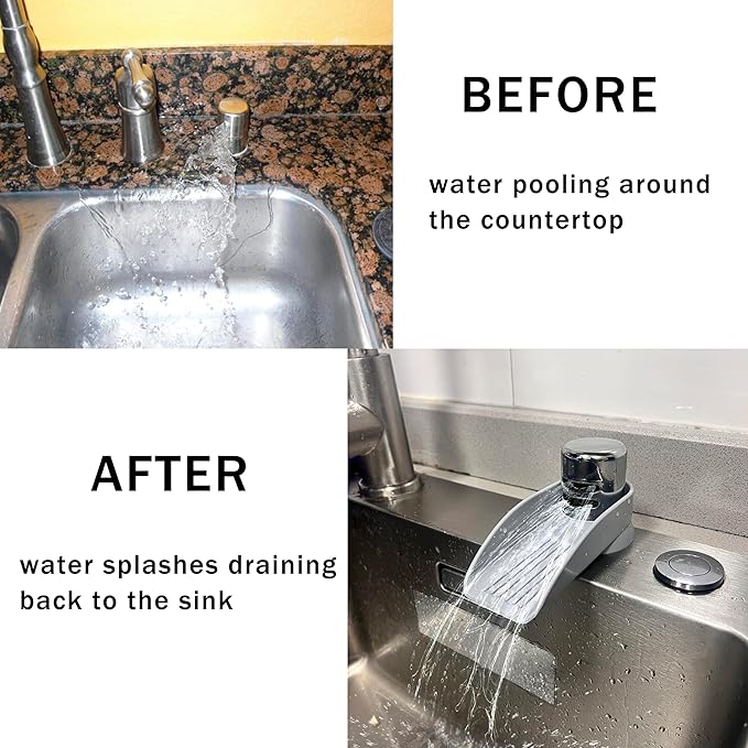 2-Pack Dishwasher Air Gap Cover Water Ramp Silicone Splash Guard, 4° Overflow Spout Extender for Dishwasher,Universal Accessory For Dishwasher Air Gap,Replacement Dishwasher Air Gap (Grey,Black)