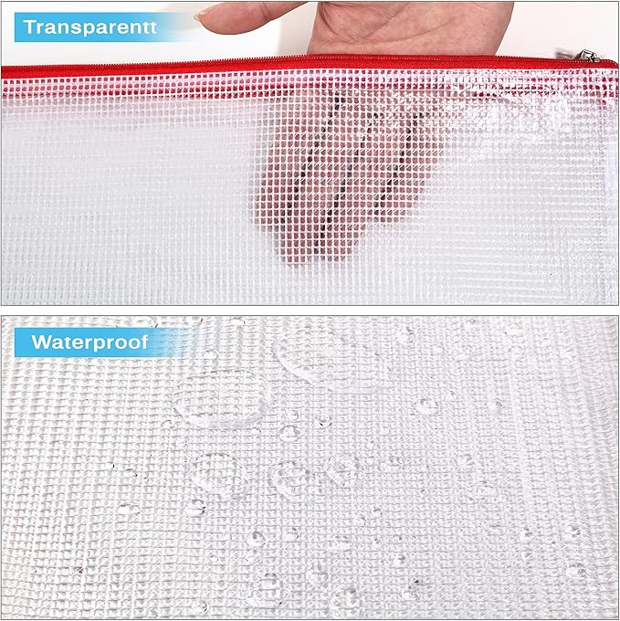 48pcs Mesh Zipper Pouch Bags, 8 Sizes Waterproof Plastic Zipper File Bags, 16 Colors,Multipurpose for Travel Storage, School Supplies, Office Appliances and Home Organizing,Multicolored