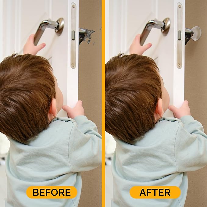 Ducki Door Stop Wall Protectors, 2 Pack Clear, Self Adhesive Reusable Solution for Stopping Wall Damage & Noise from Doors, Refrigerators, & in Your Home or Office, Durable Shock Absorbent & Discreet