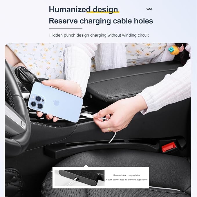 Car Seat Gap Filler Set of 2,Upgrade 3 Generation Car Seat Gap Plug to Prevent Falling of Essential Car Accessories,Car Side Seat Gap Filler with Organizer