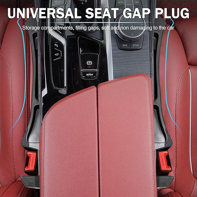 2 Pack Car Seat Gap Filler Organizer – Universal Fit Side Seat Gap Blocker & Storage Box for Cars, SUVs & Trucks, Prevents Items from Falling Between Seats
