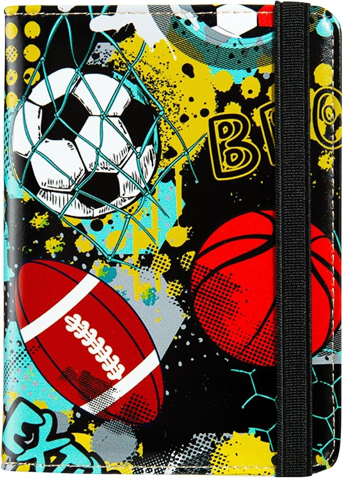 AIRMORS passport Holder,Rfid Blocking Travel Wallet Credit Card Case Cute Passport cover for Women/Men,Boys Girls Travel Essentials (Soccer)