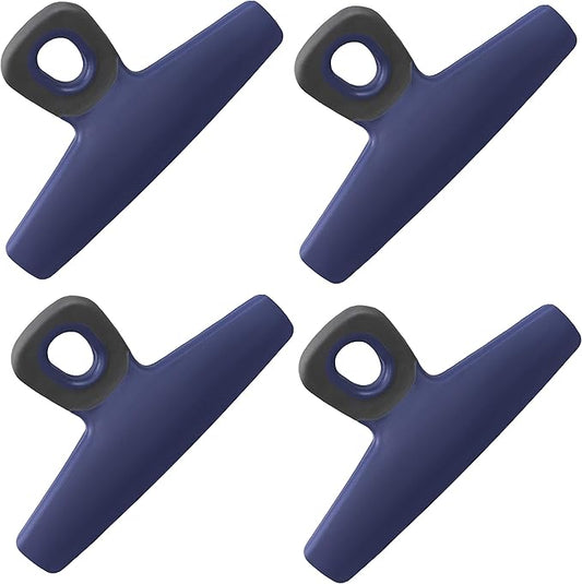 COOK WITH COLOR Food Clips - Wide Heavy Duty Chip Clips, Large Bag Clips for Food Storage with Airtight Seal Grip, Pack of 4, Blue