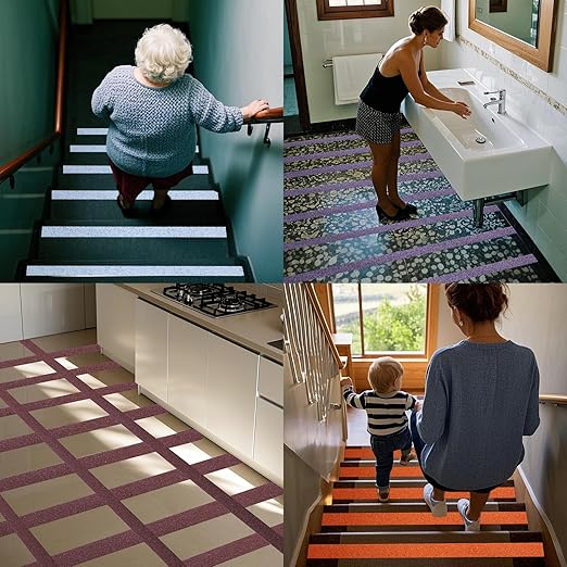 Anti Slip Tape 2 Inch Wide, Waterproof Grip Adhesive Tape, Heavy Duty High Traction Friction for Indoor/Outdoor Steps (33 Ft/Orange).