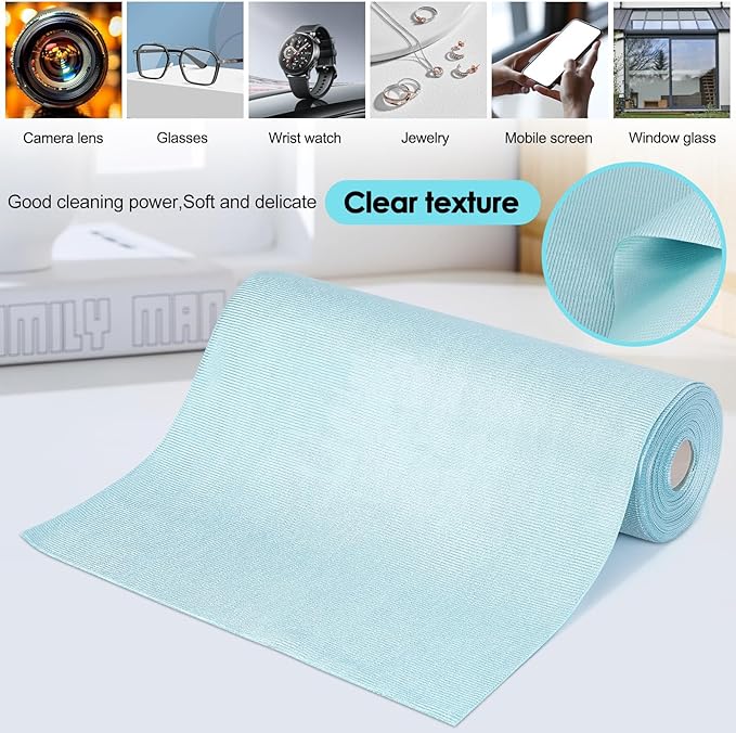 Microfiber Cleaning Cloth, 20 Sheets Glass Cleaning Cloth 11.8" x 15.7", Reusable Towels Kitchen Cleaning Wipes Lint Free Rags for Laptop Camera Lenses LCD Screens (Blue, 11.8" x 15.7")