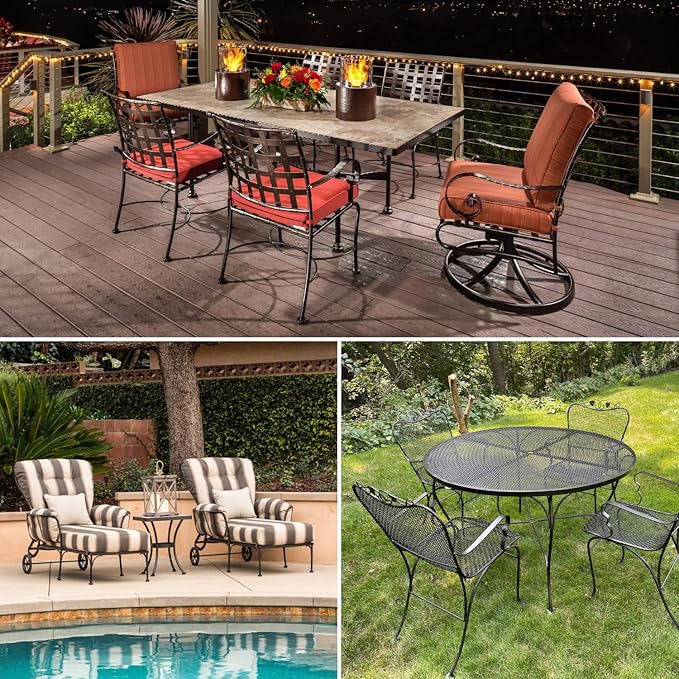 Forever Glides Wrought Iron Patio Furniture Feet Cap Glides and Outdoor Table and Chair Leg Floor Protector Pads - 1.5 Inch - 24-Pack - White